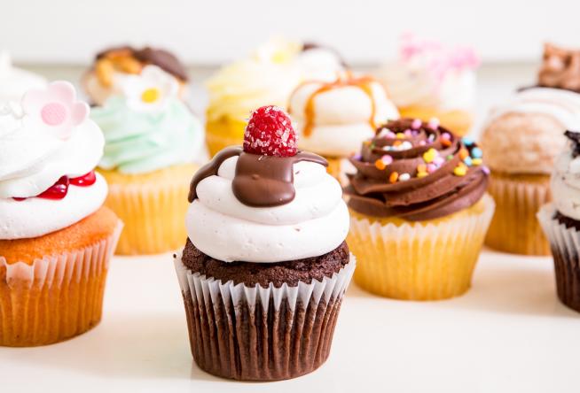 Chocolate cupcake with vanilla frosting